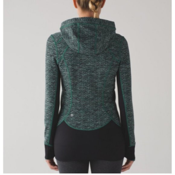 Lululemon Daily Practice Jacket Irregular Spacebone Sea Mist Deep Green / Black - Picture 2 of 13